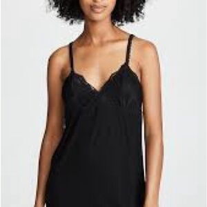 Hanky Panky Black Lace-Trim Slip Chemise